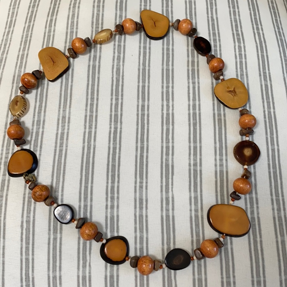 Vintage OOAK petrified wood necklace